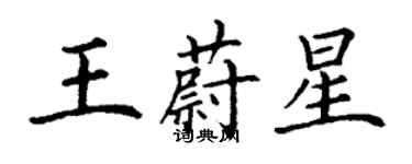 丁謙王蔚星楷書個性簽名怎么寫