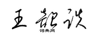 梁錦英王韶跌草書個性簽名怎么寫