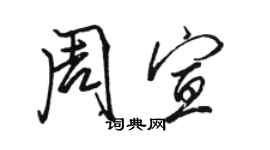 駱恆光周宣行書個性簽名怎么寫