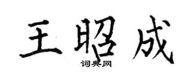 何伯昌王昭成楷書個性簽名怎么寫