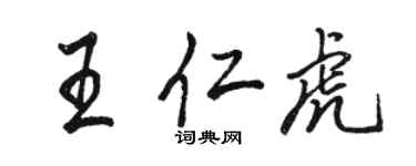 駱恆光王仁虎行書個性簽名怎么寫