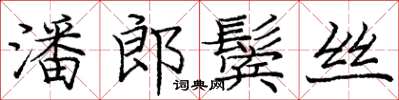 龐中華潘郎鬢絲楷書怎么寫