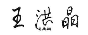 駱恆光王洪晶行書個性簽名怎么寫