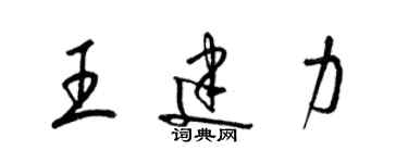 梁錦英王建力草書個性簽名怎么寫