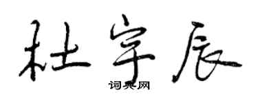曾慶福杜宇辰行書個性簽名怎么寫