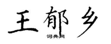 丁謙王郁鄉楷書個性簽名怎么寫