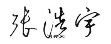 駱恆光張浩宇草書個性簽名怎么寫