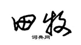 朱錫榮田牧草書個性簽名怎么寫