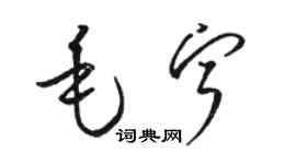駱恆光毛寧草書個性簽名怎么寫