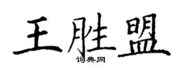 丁謙王勝盟楷書個性簽名怎么寫