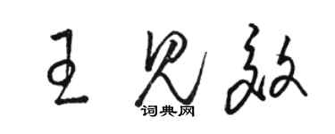 駱恆光王見效草書個性簽名怎么寫