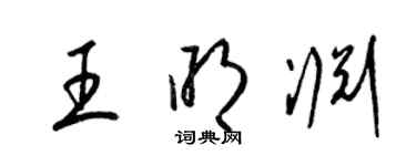 梁錦英王明淵草書個性簽名怎么寫