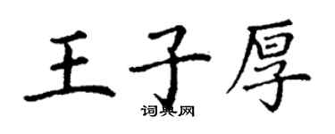 丁謙王子厚楷書個性簽名怎么寫