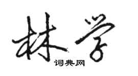 駱恆光林學行書個性簽名怎么寫