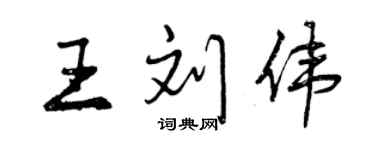 曾慶福王劉偉行書個性簽名怎么寫