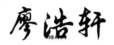 胡問遂廖浩軒行書個性簽名怎么寫