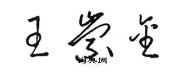 駱恆光王崇金草書個性簽名怎么寫