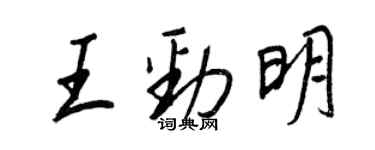 王正良王勁明行書個性簽名怎么寫