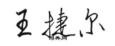 駱恆光王捷爾行書個性簽名怎么寫