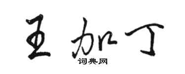 駱恆光王加丁行書個性簽名怎么寫