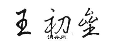 駱恆光王初壘行書個性簽名怎么寫