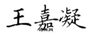 丁謙王嘉凝楷書個性簽名怎么寫