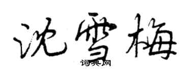 曾慶福沈雪梅行書個性簽名怎么寫