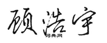 駱恆光顧浩宇行書個性簽名怎么寫