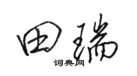 駱恆光田瑞行書個性簽名怎么寫