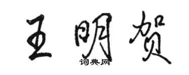駱恆光王明賀行書個性簽名怎么寫