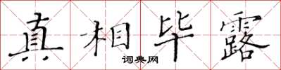 黃華生真相畢露楷書怎么寫