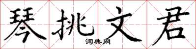 丁謙琴挑文君楷書怎么寫