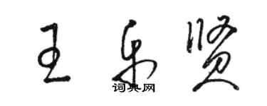 駱恆光王樂賢草書個性簽名怎么寫