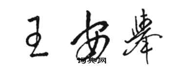 駱恆光王安舉草書個性簽名怎么寫