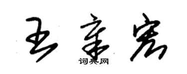 朱錫榮王章宏草書個性簽名怎么寫