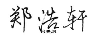 駱恆光鄭浩軒行書個性簽名怎么寫