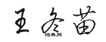 駱恆光王冬苗行書個性簽名怎么寫