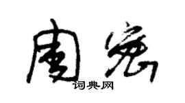 朱錫榮周密草書個性簽名怎么寫