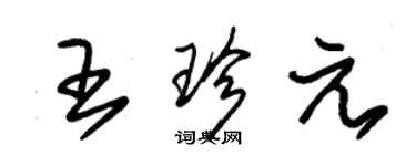 朱錫榮王珍元草書個性簽名怎么寫