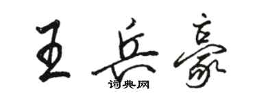 駱恆光王兵豪行書個性簽名怎么寫