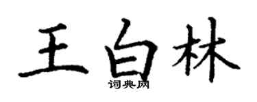 丁謙王白林楷書個性簽名怎么寫