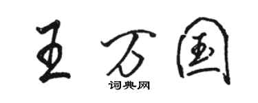 駱恆光王萬國行書個性簽名怎么寫