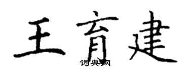 丁謙王育建楷書個性簽名怎么寫