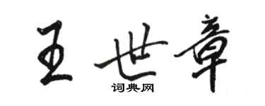 駱恆光王世章行書個性簽名怎么寫