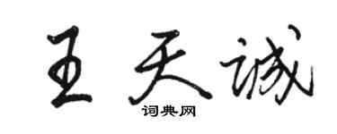 駱恆光王天誠行書個性簽名怎么寫