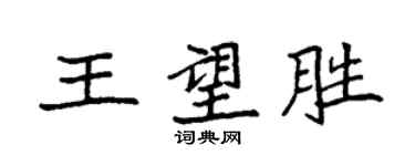 袁強王望勝楷書個性簽名怎么寫