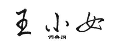 駱恆光王小女行書個性簽名怎么寫