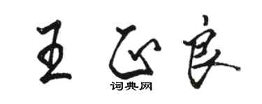 駱恆光王正良行書個性簽名怎么寫