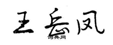 曾慶福王岳鳳行書個性簽名怎么寫