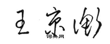 駱恆光王京衡草書個性簽名怎么寫